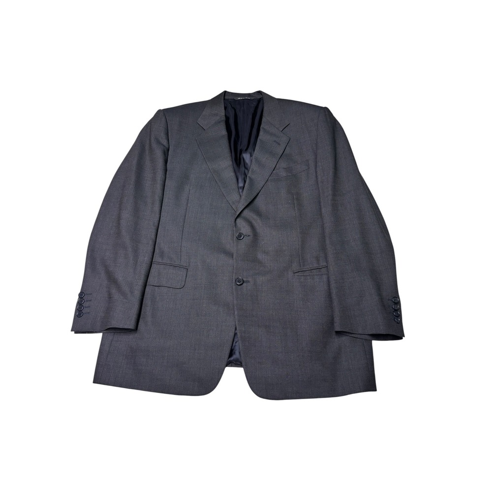 Canali  Mens Wool Suit Blazer Jacket Gray‎ Micro Check Italy 44R US 54 EU